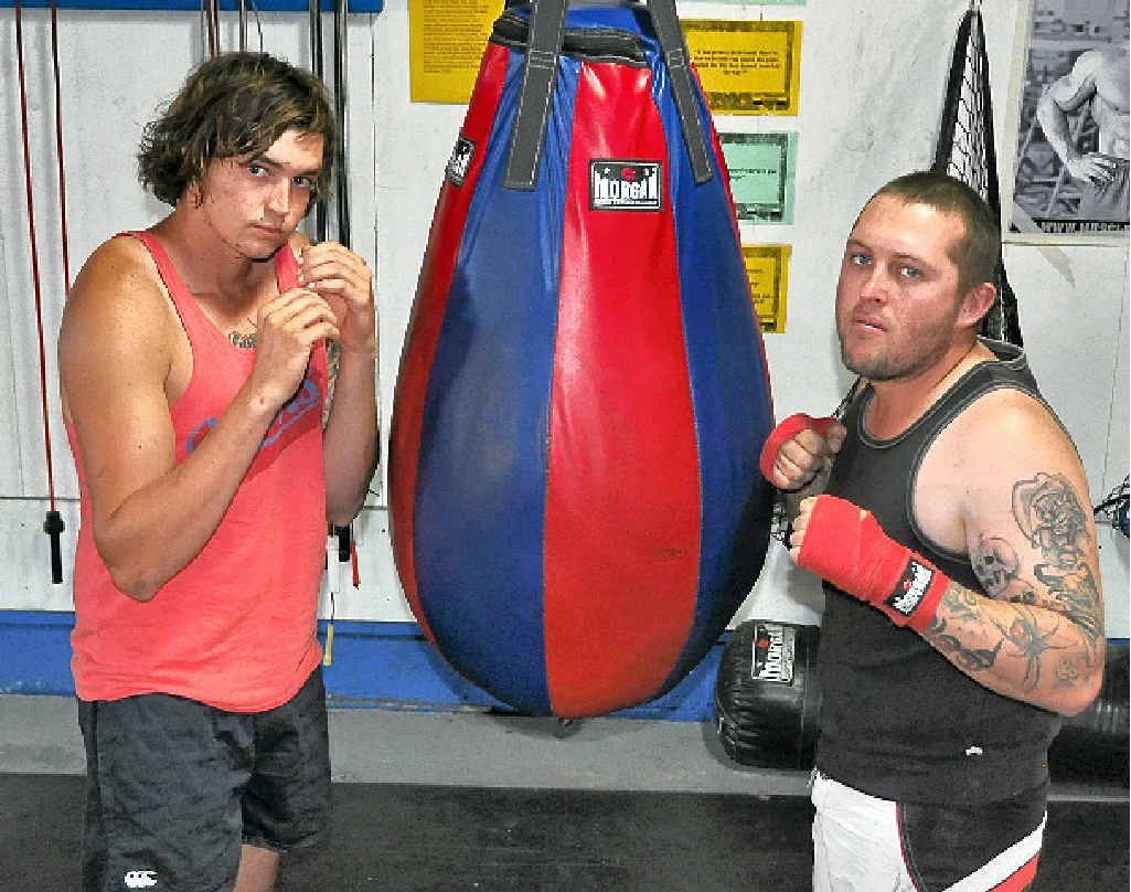 BRING IT ON: Jake Thompson and Cainn Buckland are shaping up for Saturday’s Fundraiser Fight Night at WIRAC. BRING IT ON: Jake Thompson and Cainn Buckland are shaping up for Saturday’s Fundraiser Fight Night at WIRAC.
